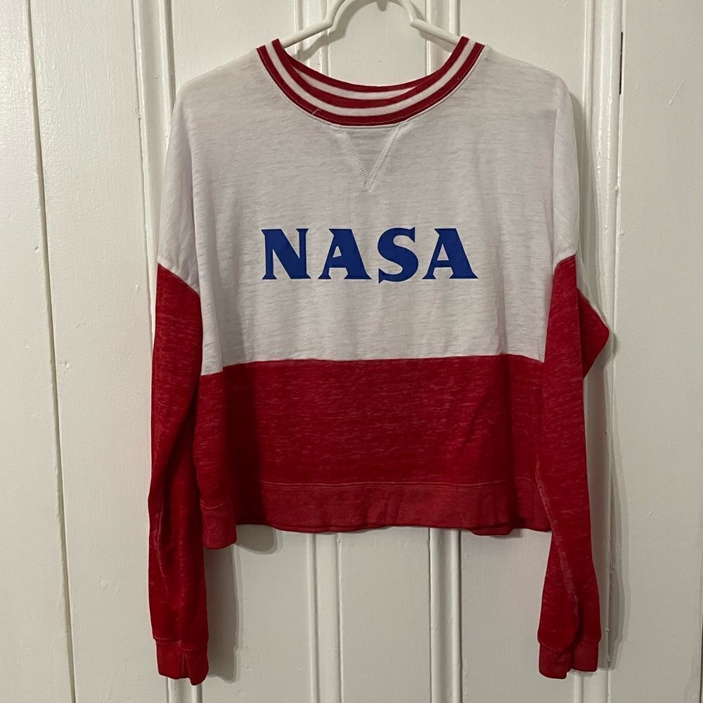 NASA long sleeve crop top